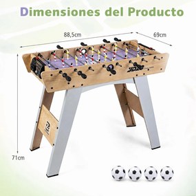 Mesa de Matraquilhos, 88,5 x 69 x 71 cm, Pernas Removíveis, Natural
