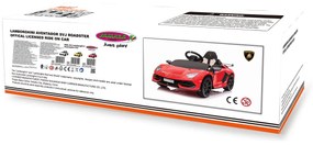 Carro elétrico Infantil a bateria Lamborghini Aventador SVJ vermelho 12V Controlo remoto 2,4GHz