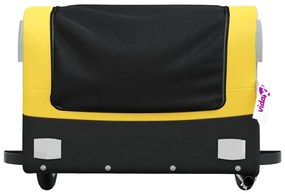 Reboque para bicicleta 30 kg ferro preto e amarelo