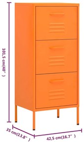 Armário de arrumação aço 42,5x35x101,5 cm laranja