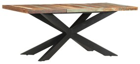 Mesa de jantar 180x90x76 cm madeira recuperada maciça