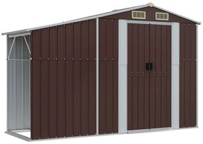 Abrigo de jardim 277x279x179 cm aço galvanizado castanho