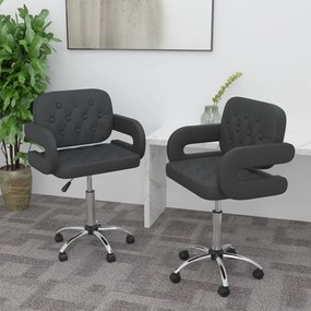 vidaXL Cadeiras de jantar giratórias 2 pcs couro artificial preto