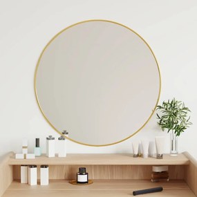 Espelho de parede redondo Ø 60 cm dourado