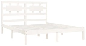 Estrutura de cama super king 180x200 cm pinho maciço branco