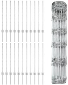 Postes de Cerca vidaXL 11 pcs U-Channel 80 cm Aço Galvanizado, Cerca d