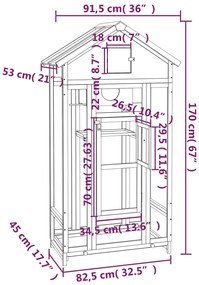Gaiola para pássaros 91,5x53x170 cm pinho maciço castanho