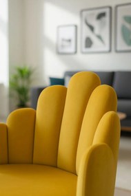 Cadeira Hand Veludo - Amarelo