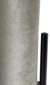 Candeeiro de mesa design abajur veludo taupe/ouro - RICH Moderno