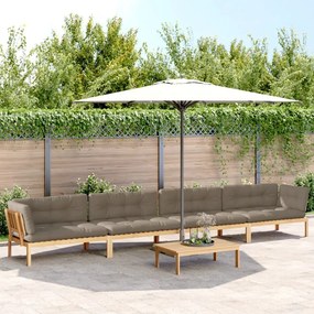 vidaXL 5 pcs móveis de paletes p/ jardim com almofadões acácia maciça