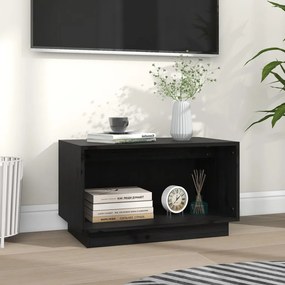 Móvel de TV 60x35x35 cm madeira de pinho maciça preto