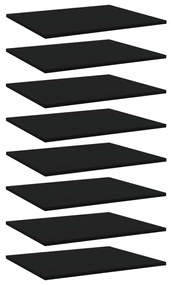 vidaXL Prateleiras para estante 8 pcs 60x50x1,5cm contraplacado preto