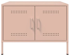 Mesa de centro 68x50x50,5 cm aço rosa