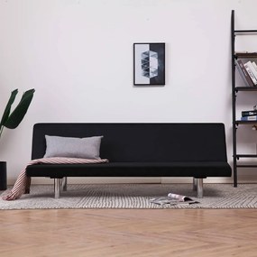 282198 vidaXL Sofá-cama poliéster preto