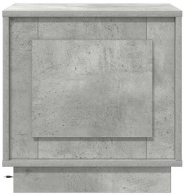 Cômodas de Cabeceira com Luzes LED 2 pcs Cinza Concreto 44x34,5x45 cm