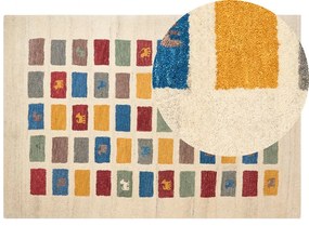 Tapete Gabbeh em algodão multicolor 140 x 200 cm MURATLI Beliani