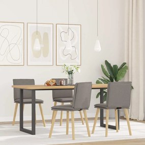 vidaXL Cadeiras de jantar 4 pcs tecido cinzento-acastanhado