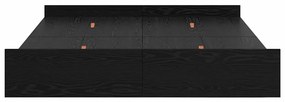 Estrado de cama com arrumação Carvalho preto 140 x 200 cm