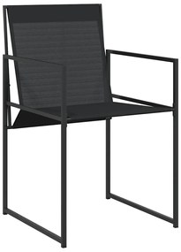 Conjunto de Jantar para Jardim de 5 Peças - Preto, Textilene e Aço
