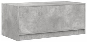 Mesa de centro c/ portas de vidro 102x50x42 cm cinza cimento