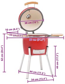 Churrasqueira/defumador Kamado cerâmica 81 cm