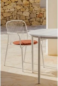 Pack De 2 Cadeiras De Jardim Com Apoios De Braços Em Aço Anerina Gardénia Branco & Terracota - Sklum