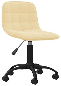 vidaXL Cadeira de escritório giratória veludo cor creme