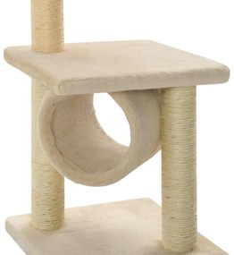 Árvore para gatos c/ postes arranhadores sisal 65 cm bege