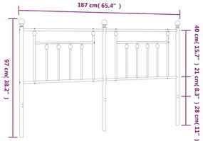 Cabeceira de cama 180 cm metal preto