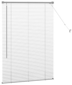 Persiana de Janela com cortinas Manual Prata 80 x 130 cm Alumínio