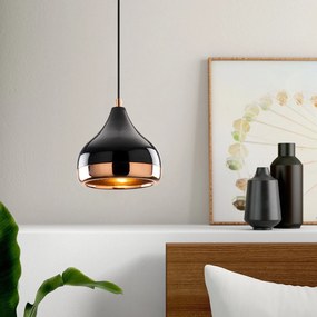 Candeeiro de Teto Yildo – Preto e Cobre – 17 cm