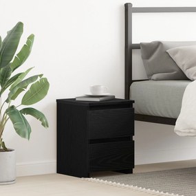 Criado-mudo vidaXL com Gavetas Cor Preto Madeira de Carvalho 30x30x40
