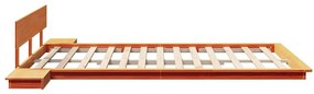 Estrado de Cama com Mesas de Cabeceira Castanho Encerado 140x200cm Mad
