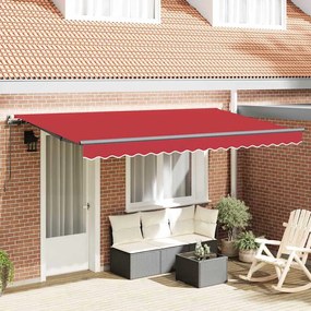 Toldo Retrátil Manual Vermelho e Antracite