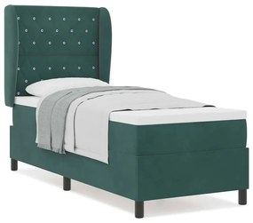 Cama Box com Colchão Verde Escuro 80 x 200 cm em Veludo