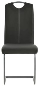Cadeiras de jantar cantilever 2 pcs couro artificial cinzento