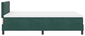 Cama Box com Colchão vidaXL Verde Escuro Pequeno Duplo Veludo