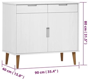 Aparador MOLDE 90x40x80 cm pinho maciço branco