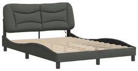 Estrutura de cama com LED sem colchão 140x200 cm tecido