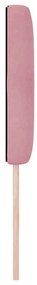 Cabeceira LED com botões em cristal, estofada em veludo rosa, 80 cm