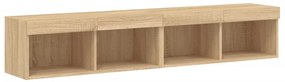 Móveis de TV com luzes LED 2 pcs 80x30x30 cm carvalho sonoma