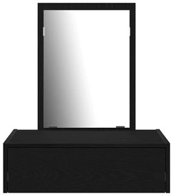 Mesa de maquilhagem suspensa Carvalho Preto 60x40x70 cm