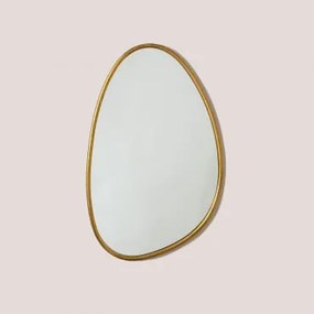 Espelho de parede de banheiro de metal Flora Dourado - Sklum
