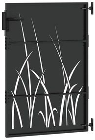 Portão de Jardim Preto 105 x 150 cm Aço com Revestimento em Pó