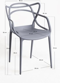 Pack 4 Cadeiras Korme - Cinza