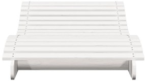 Espreguiçadeira 205x80x31,5 cm madeira de pinho maciça branco