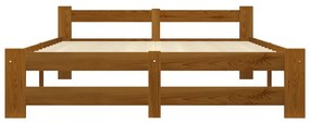 Estrutura de cama 140x200 cm madeira pinho maciço castanho mel
