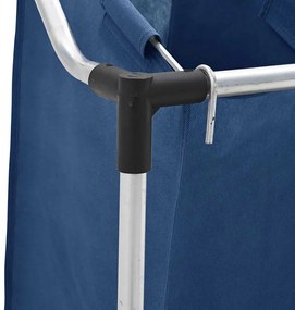 Separador de roupa suja com 4 sacos aço azul