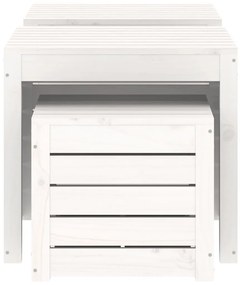 3 pcs conjunto de caixas de jardim pinho maciço branco