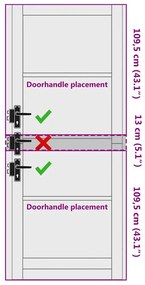 Porta Interior "ORKDAL" 83x232x4 cm de Madeira Sólida de Pinho